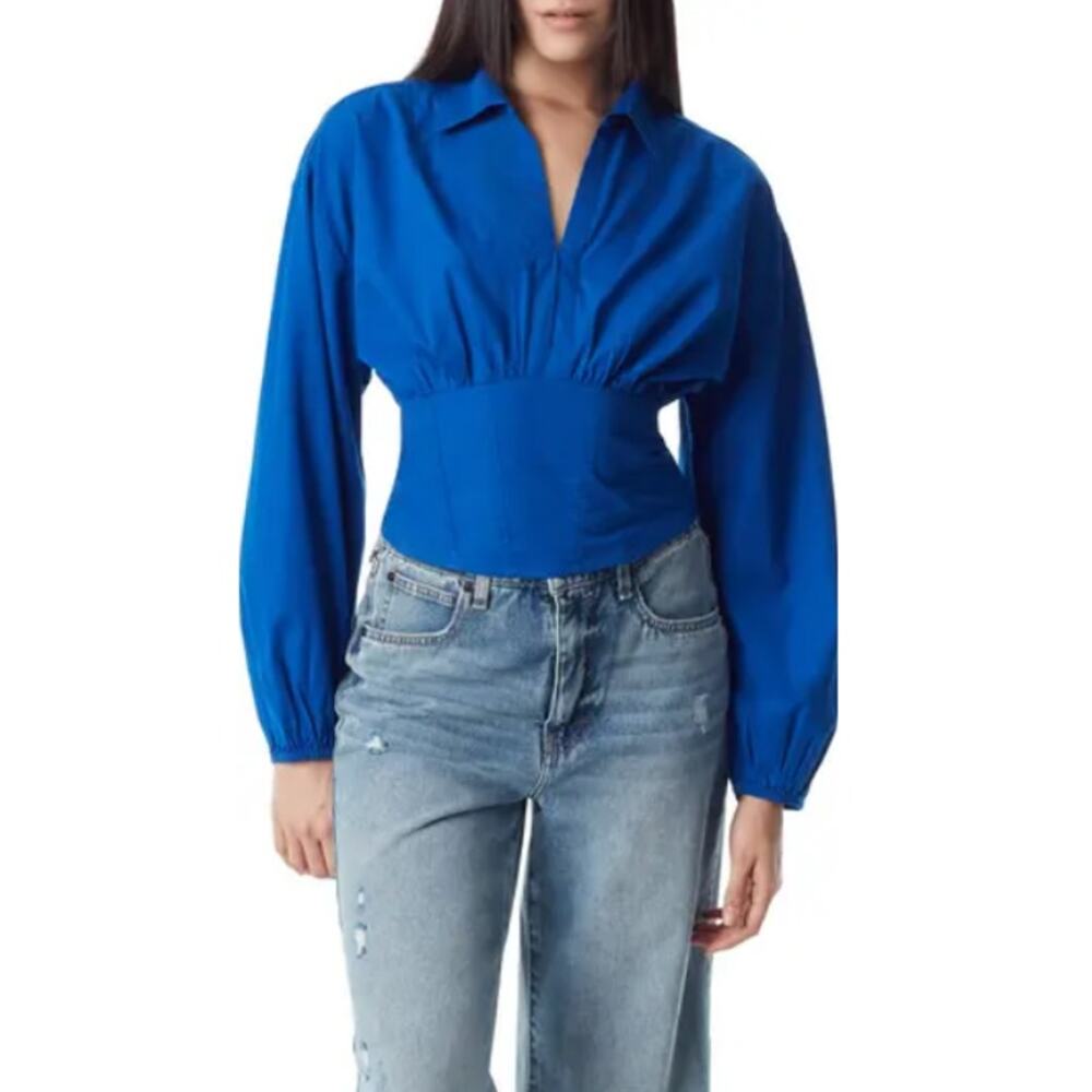 New CIRCUS NY Women's Surf The Web Karla Fitted Cotton Shirt Size S